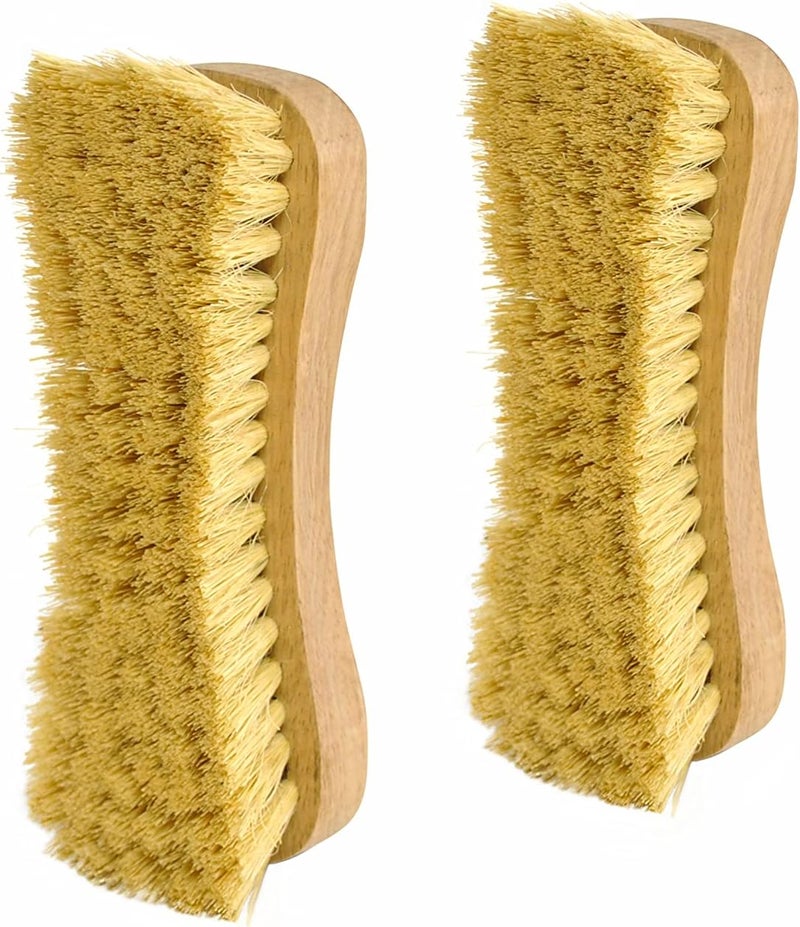 Naturolic All-Natural Wooden Scrub Brush Set | Eco-Friendly Cleaning Brush Set with Tampico Bristles | Floor Scrub Brush & Shower Scrubber for Bathroom, Tub, Kitchen & Carpet | Sustainable Set – Pack of 2 - Image 4